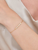 Heart Round Lab Grown Diamond Chain Bracelet in 14K Gold 