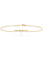 Heart Round Lab Grown Diamond Chain Bracelet in 14K Gold 