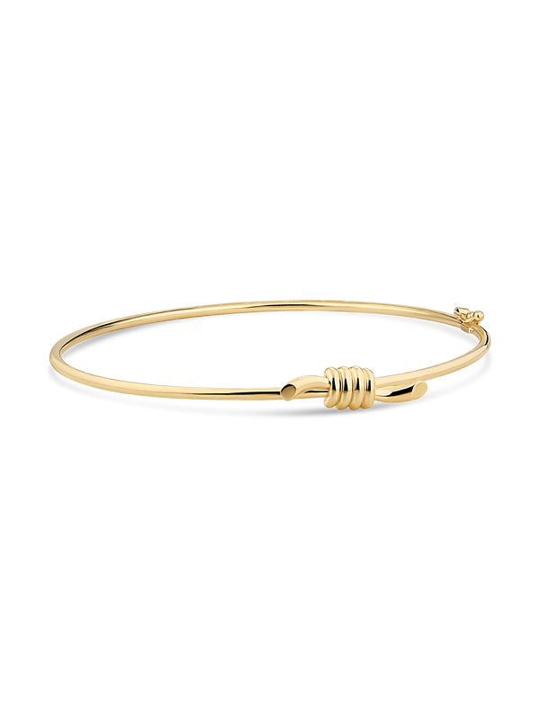 Devata Love Knot Bangle Bracelet in 14K Gold