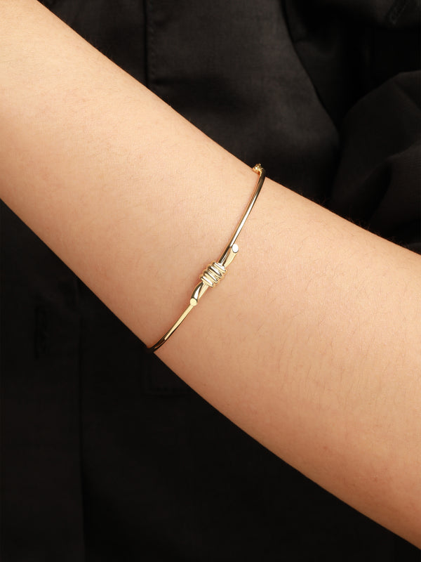 Devata Love Knot Bangle Bracelet in 14K Gold