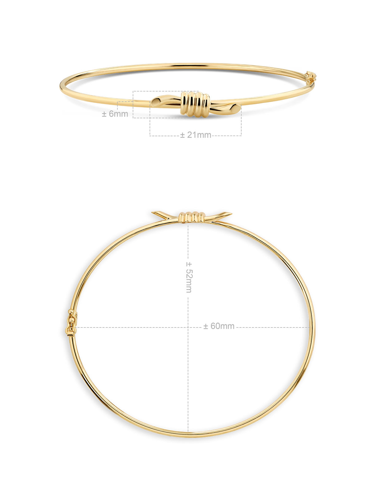 Devata Love Knot Bangle Bracelet in 14K Gold