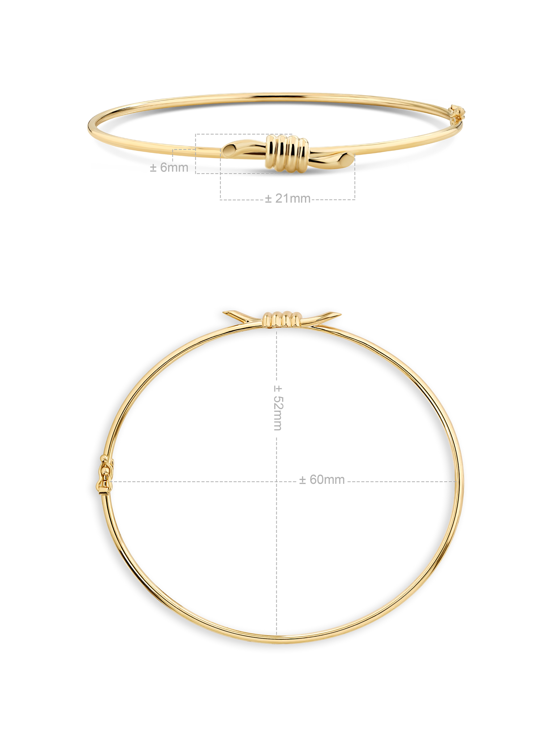 Devata Love Knot Bangle Bracelet in 14K Gold