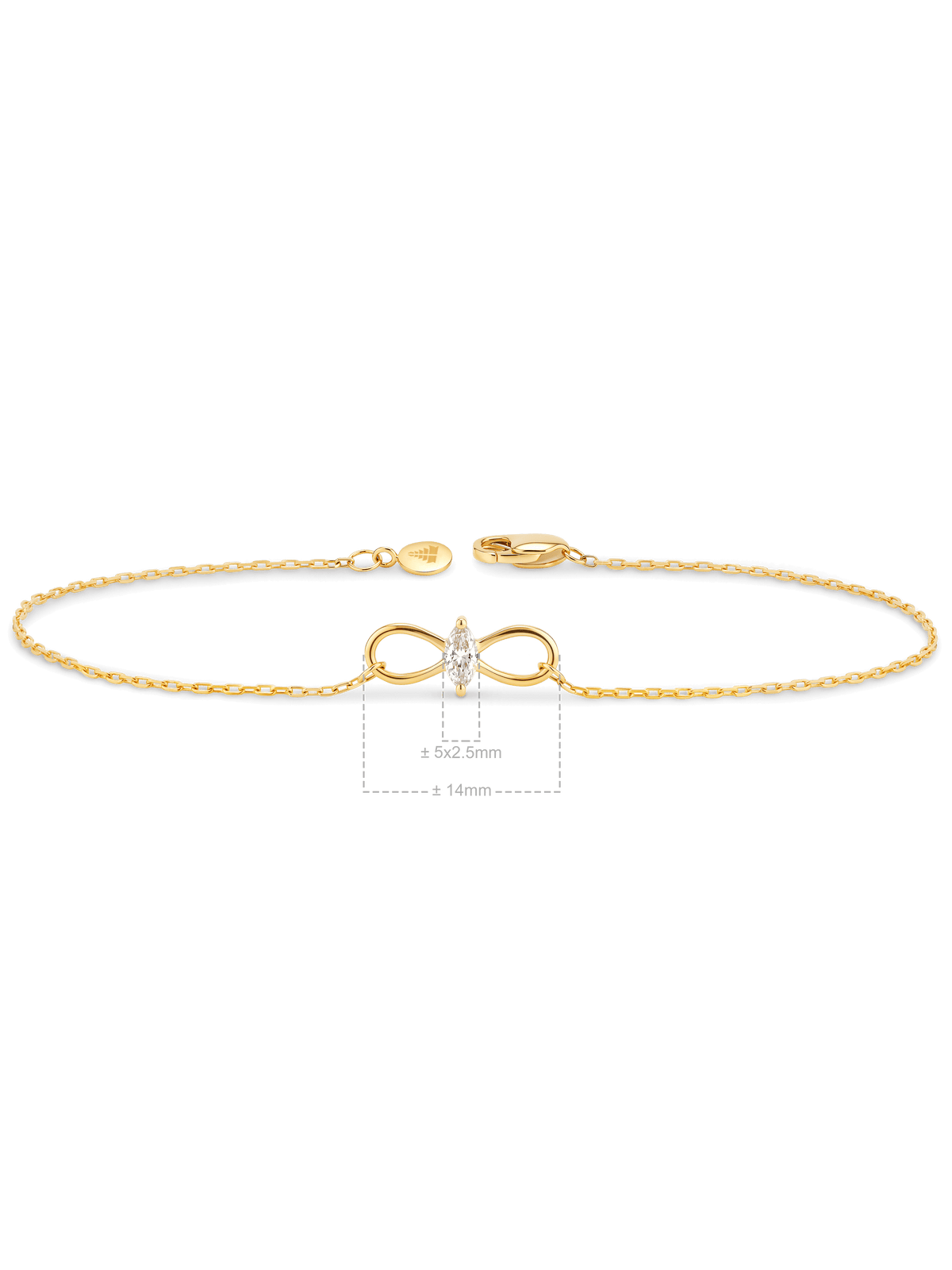 Infinity Marquise Lab Grown Diamond Chain Bracelet in 14K Gold