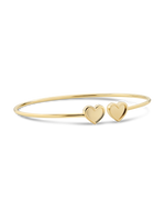 Devata Double Sweet Heart Bangle Bracelet in 14K Gold