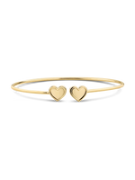 Devata Double Sweet Heart Bangle Bracelet in 14K Gold