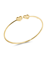Devata Double Sweet Heart Bangle Bracelet in 14K Gold
