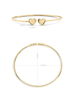 Devata Double Sweet Heart Bangle Bracelet in 14K Gold