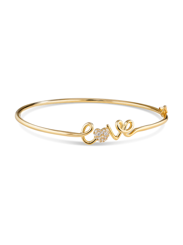 Love Script Bangle Bracelet