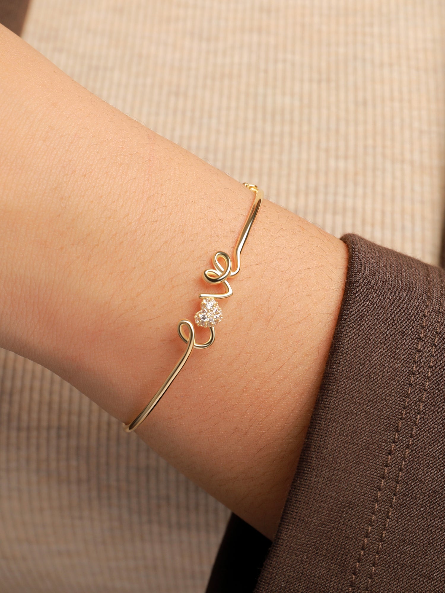 Love Script Bangle Bracelet