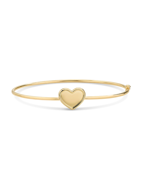 Devata Sweet Heart Bangle Bracelet in 14K Gold