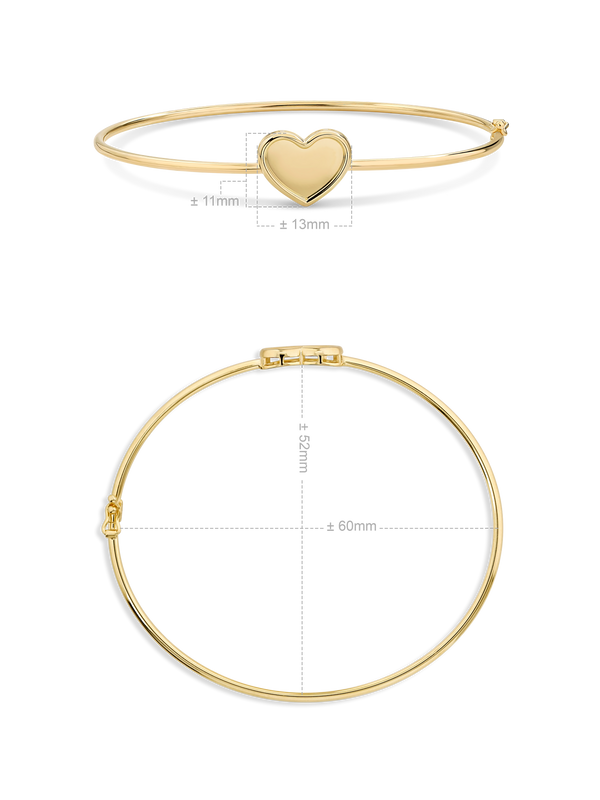 Devata Sweet Heart Bangle Bracelet in 14K Gold