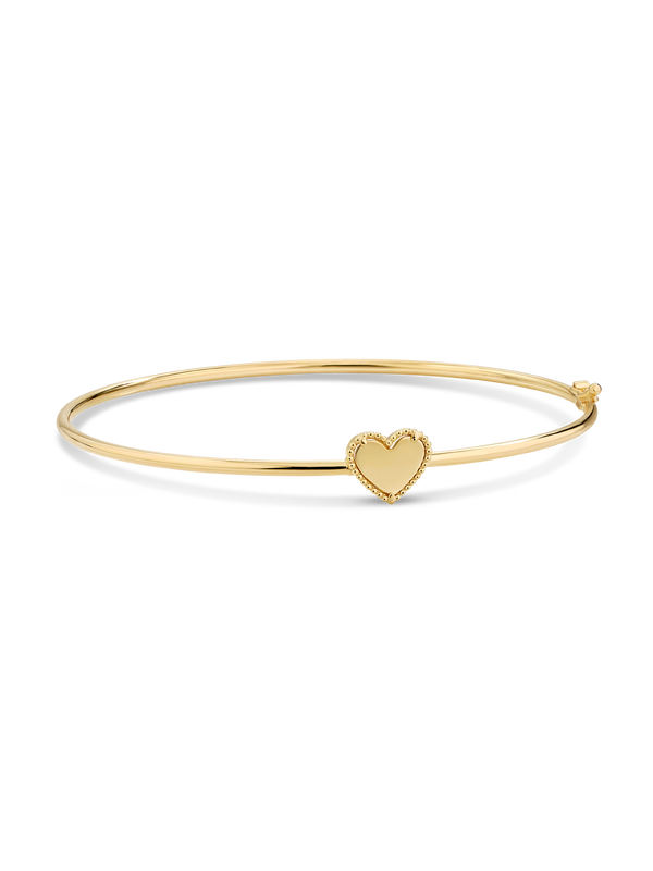 Devata Sweet Heart Bangle Bracelet in 14K Gold