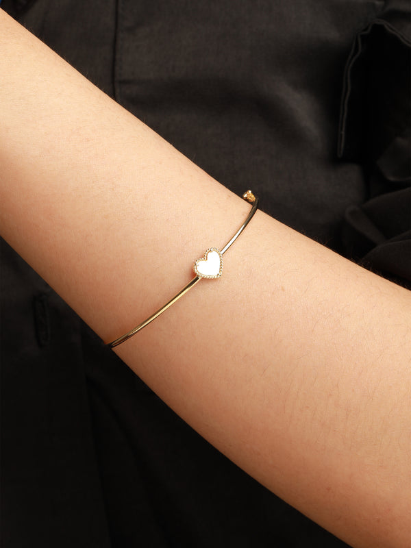 Devata Sweet Heart Bangle Bracelet in 14K Gold