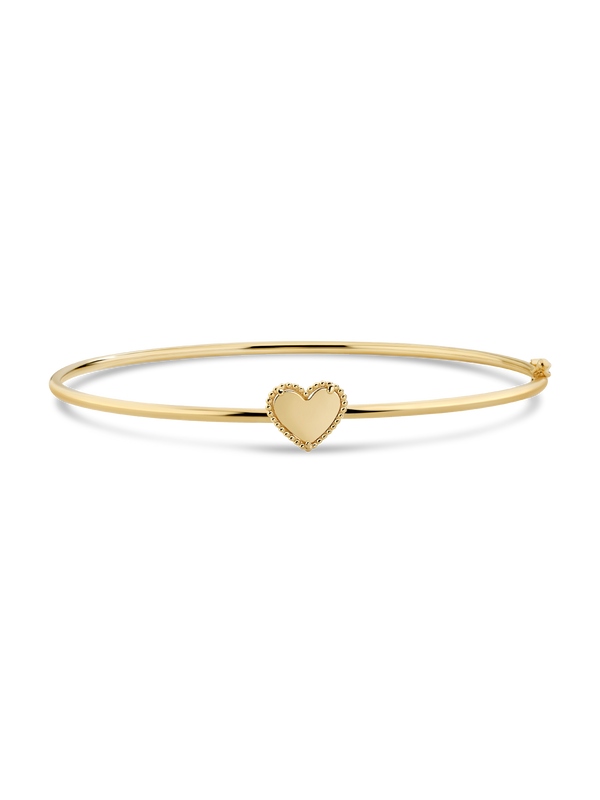 Devata Sweet Heart Bangle Bracelet in 14K Gold