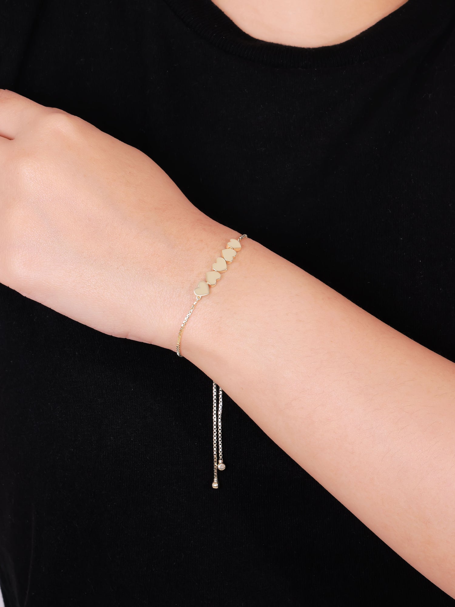 Sweet Heart Box Chain Slider Bolo Bracelet