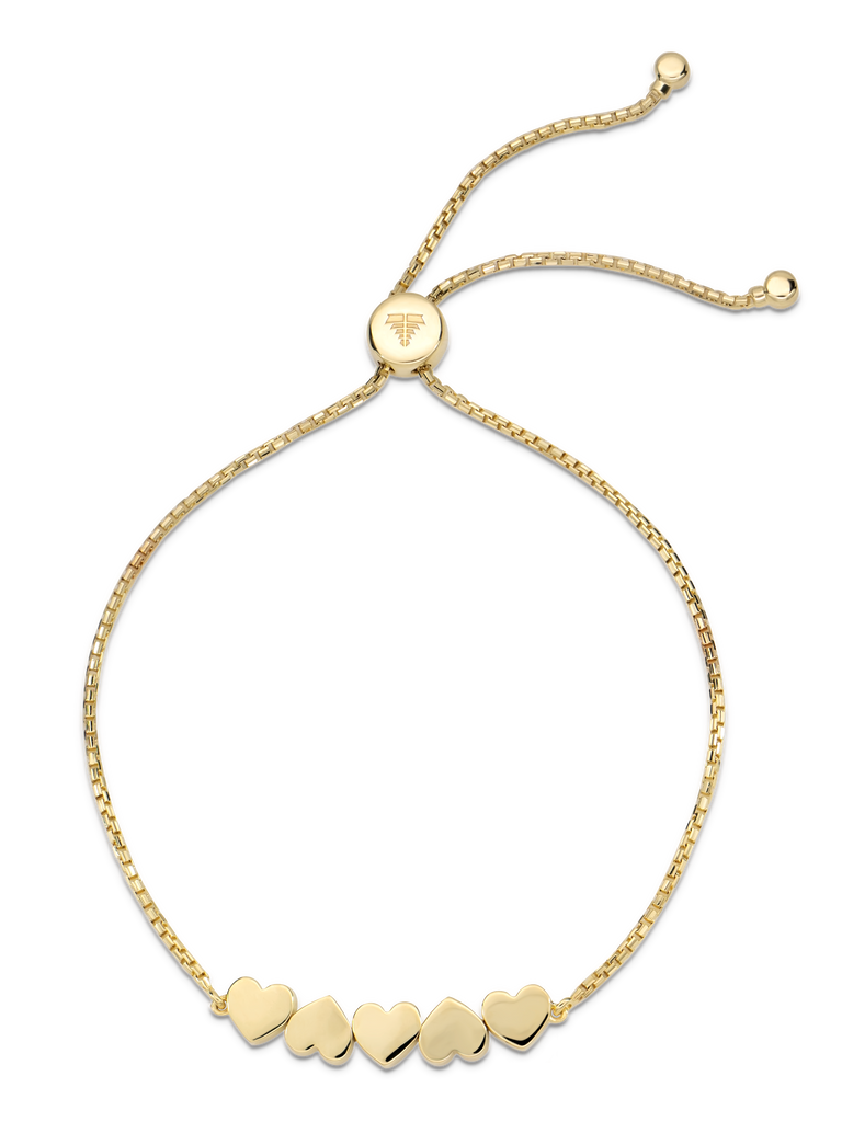14K Gold Sweet Heart Box Chain Slider Bolo Bracelet