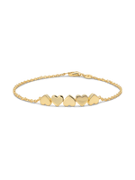 14K Gold Sweet Heart Chain Bracelet