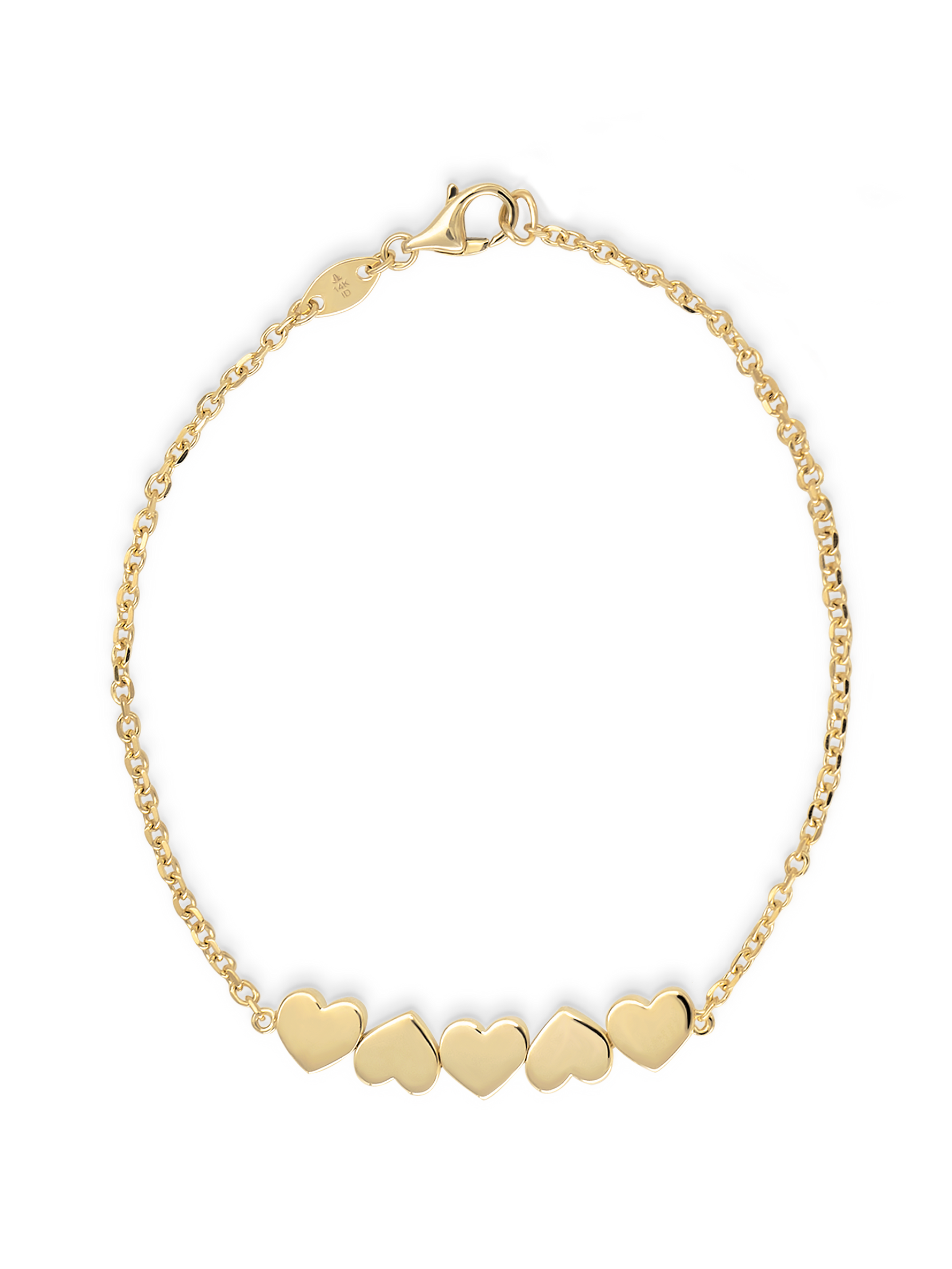 14K Gold Sweet Heart Chain Bracelet