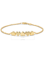 14K Gold Sweet Heart Chain Bracelet
