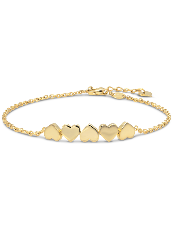 DEVATA Sweet Heart Chain Bracelet 14K Gold