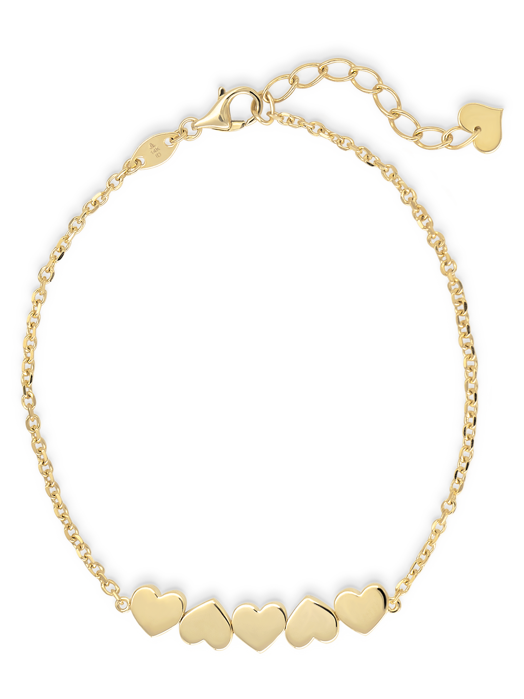 DEVATA Sweet Heart Chain Bracelet 14K Gold
