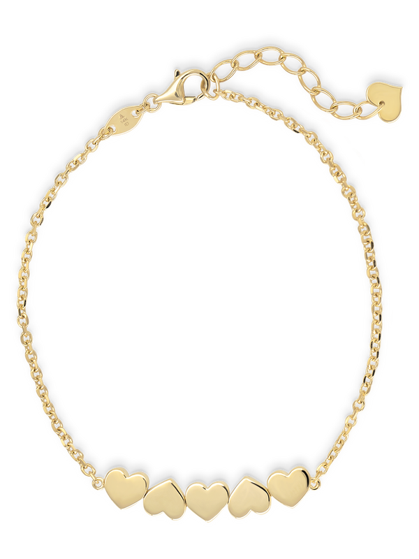 DEVATA Sweet Heart Chain Bracelet 14K Gold