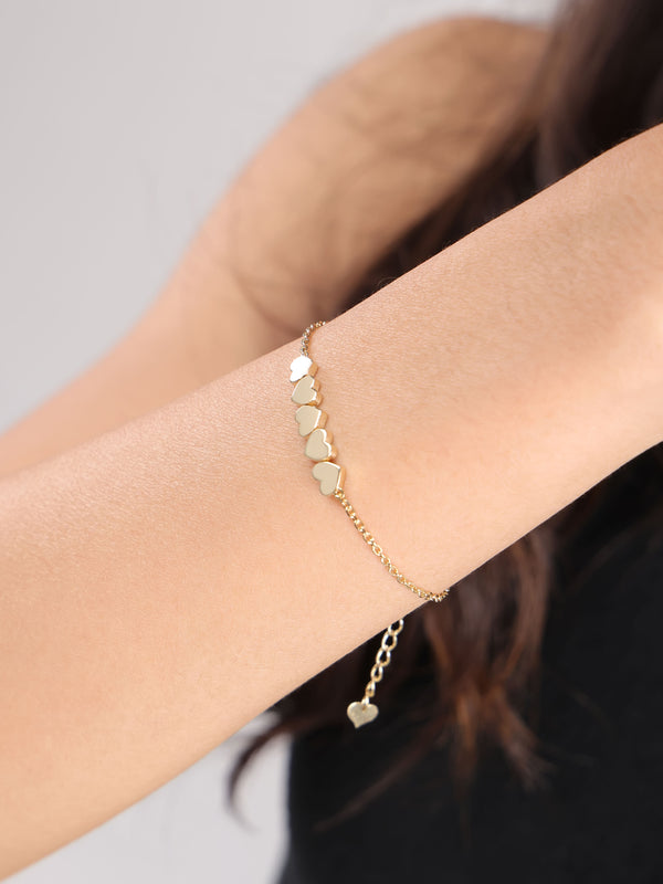 DEVATA Sweet Heart Chain Bracelet 14K Gold