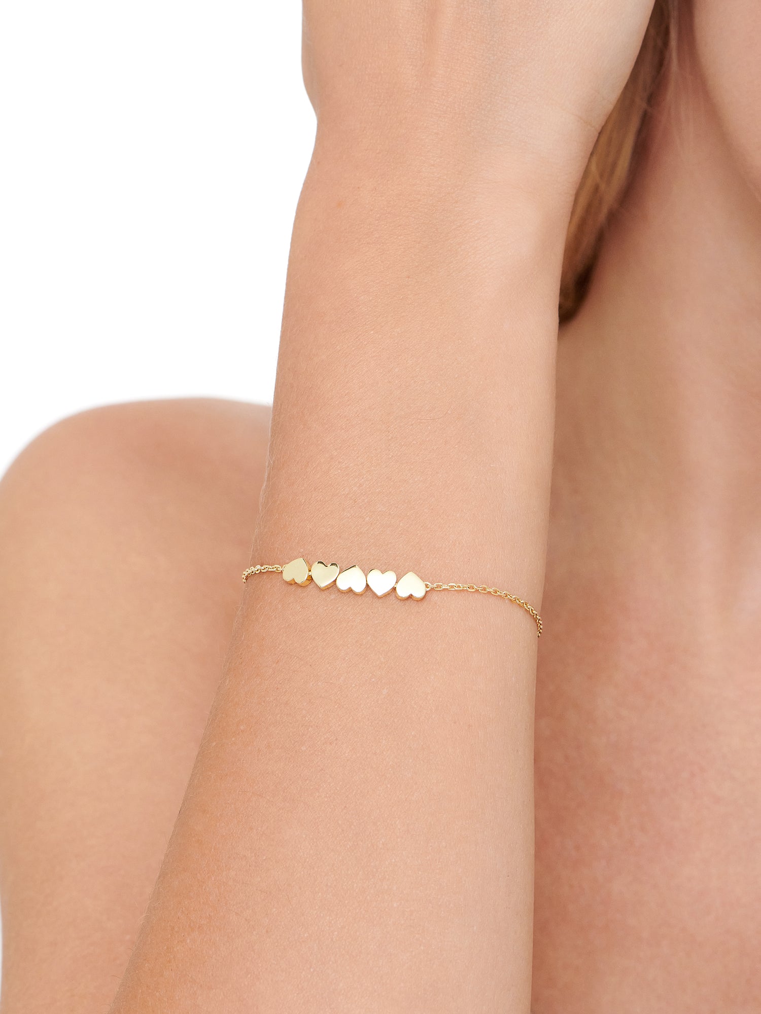 14K Gold Sweet Heart Chain Bracelet