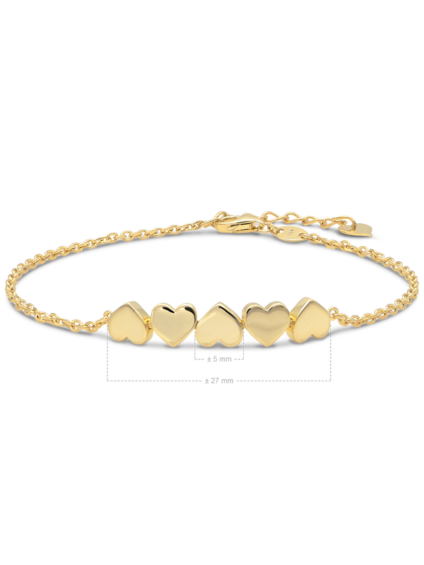 DEVATA Sweet Heart Chain Bracelet 14K Gold