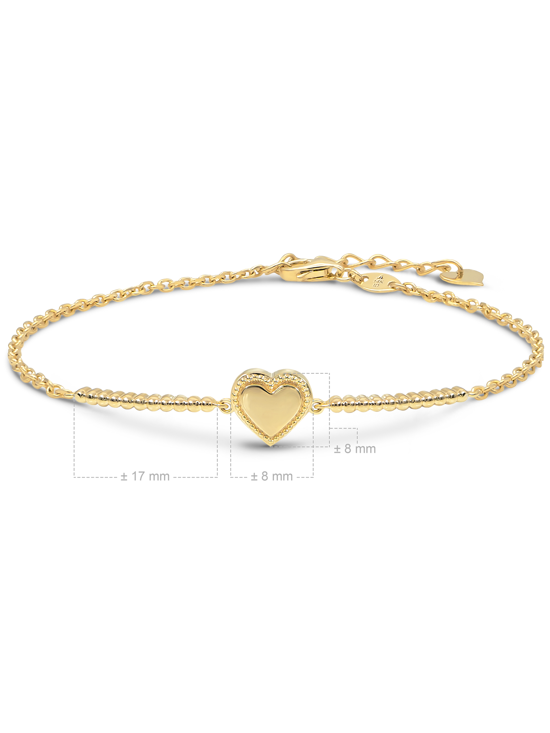 DEVATA Gold Sweet Heart Chain Bracelet