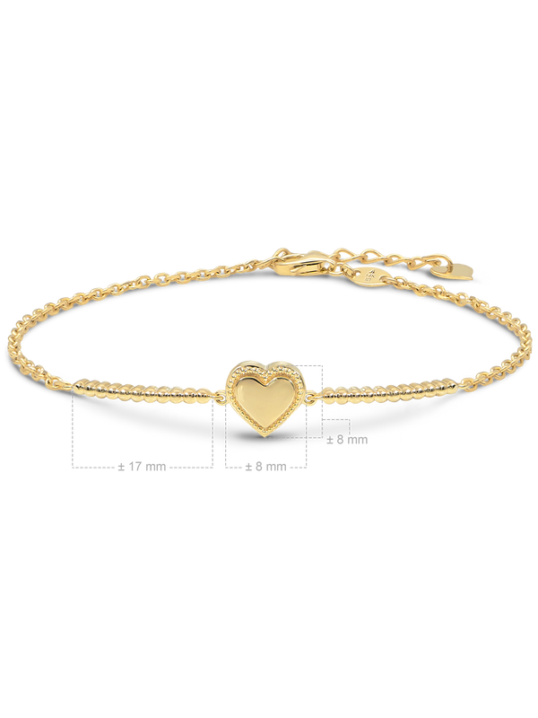 DEVATA Gold Sweet Heart Chain Bracelet