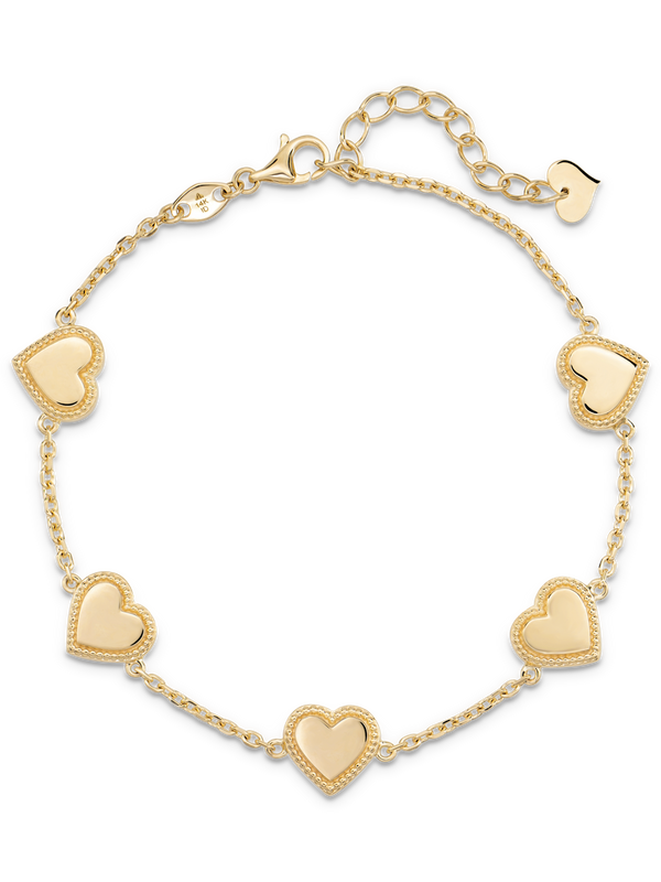 DEVATA Sweet Heart Chain Bracelet 14K Gold