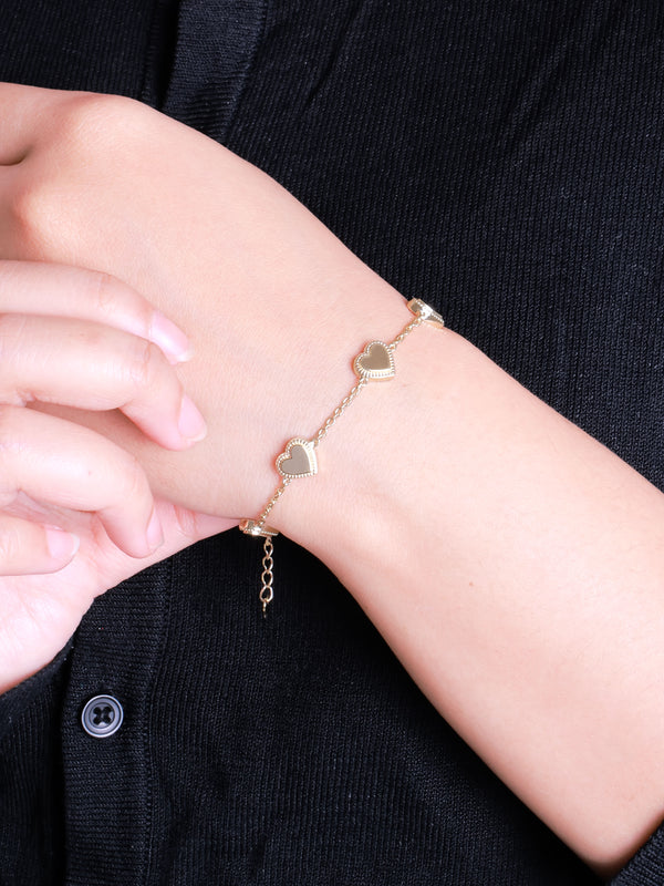 DEVATA Sweet Heart Chain Bracelet 14K Gold