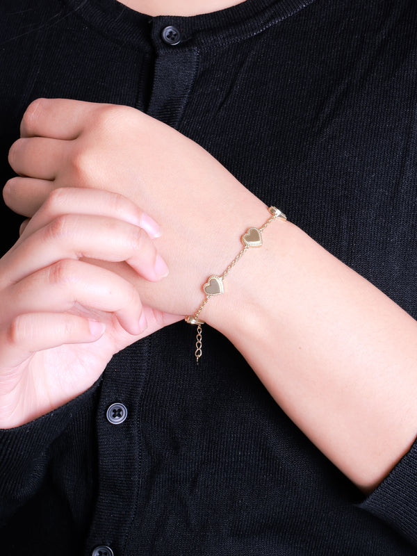 DEVATA Sweet Heart Chain Bracelet 14K Gold