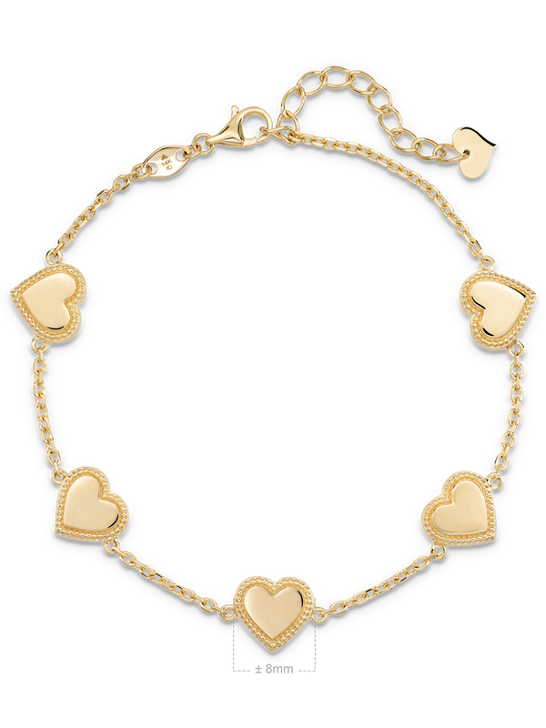 DEVATA Sweet Heart Chain Bracelet 14K Gold