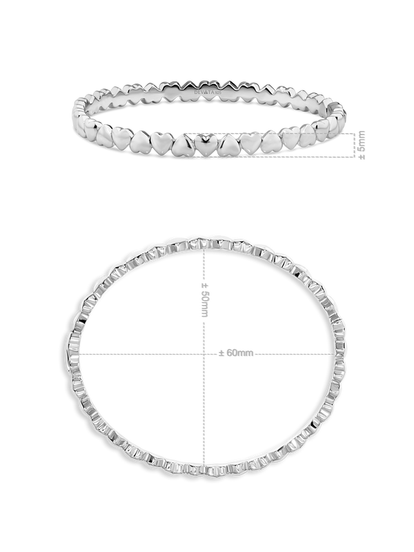 Sweet Heart Eternity Bangle Bracelet