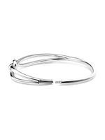Love Knot Bangle Bracelet in Rhodium Plated Sterling Silver