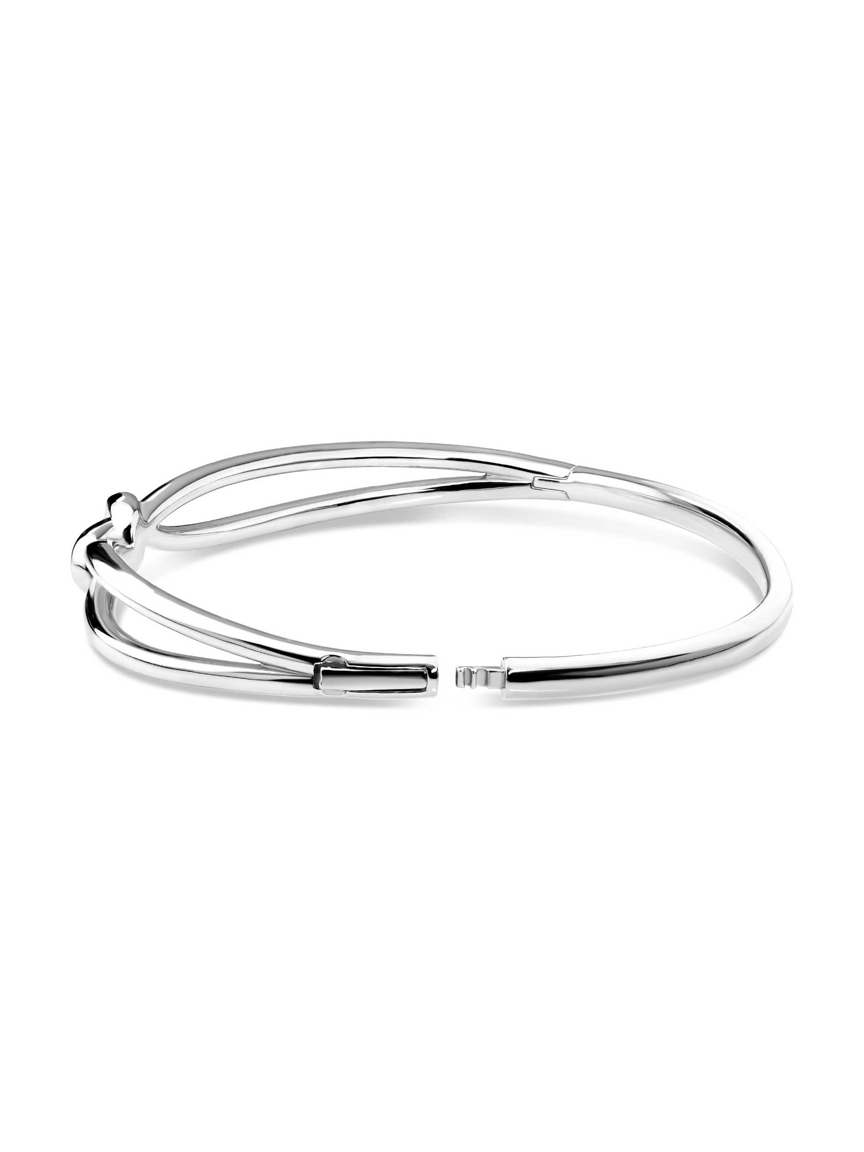 Love Knot Bangle Bracelet in Rhodium Plated Sterling Silver
