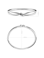 Love Knot Bangle Bracelet in Rhodium Plated Sterling Silver