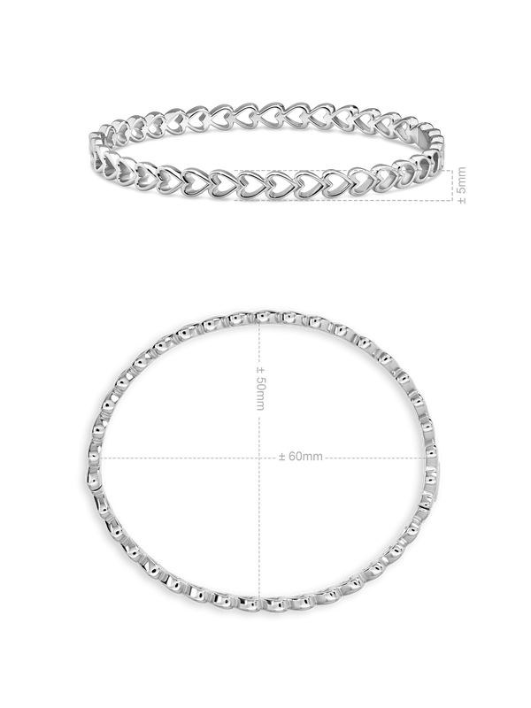 Open Heart Bangle Bracelet