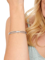 Love Knot Bangle Bracelet in Rhodium Plated Sterling Silver