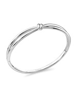 Love Knot Bangle Bracelet in Rhodium Plated Sterling Silver