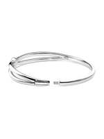 Love Knot Bangle Bracelet in Rhodium Plated Sterling Silver