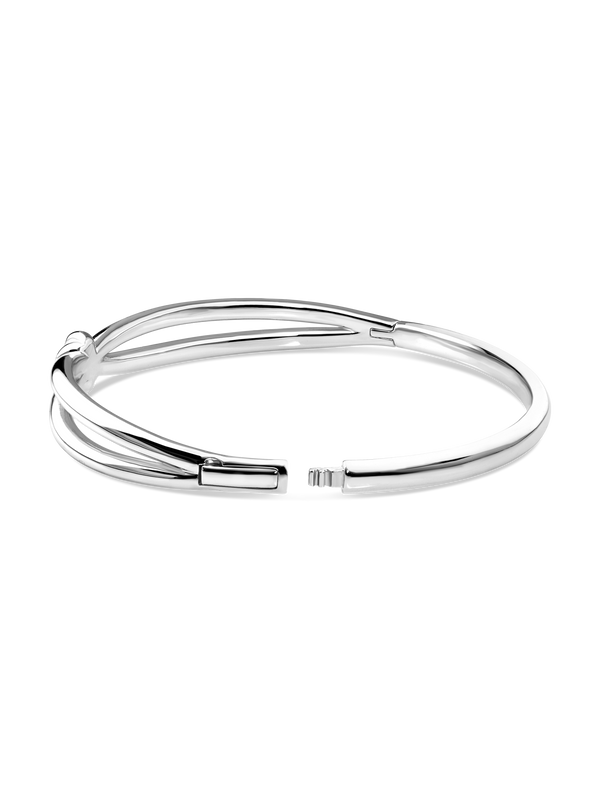 Love Knot Bangle Bracelet in Rhodium Plated Sterling Silver