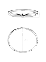 Love Knot Bangle Bracelet in Rhodium Plated Sterling Silver