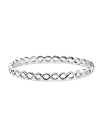 DEVATA Infinity Bangle Bracelet in Rhodium Plated Sterling Silver