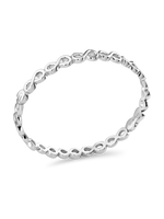 DEVATA Infinity Bangle Bracelet in Rhodium Plated Sterling Silver
