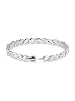 DEVATA Infinity Bangle Bracelet in Rhodium Plated Sterling Silver