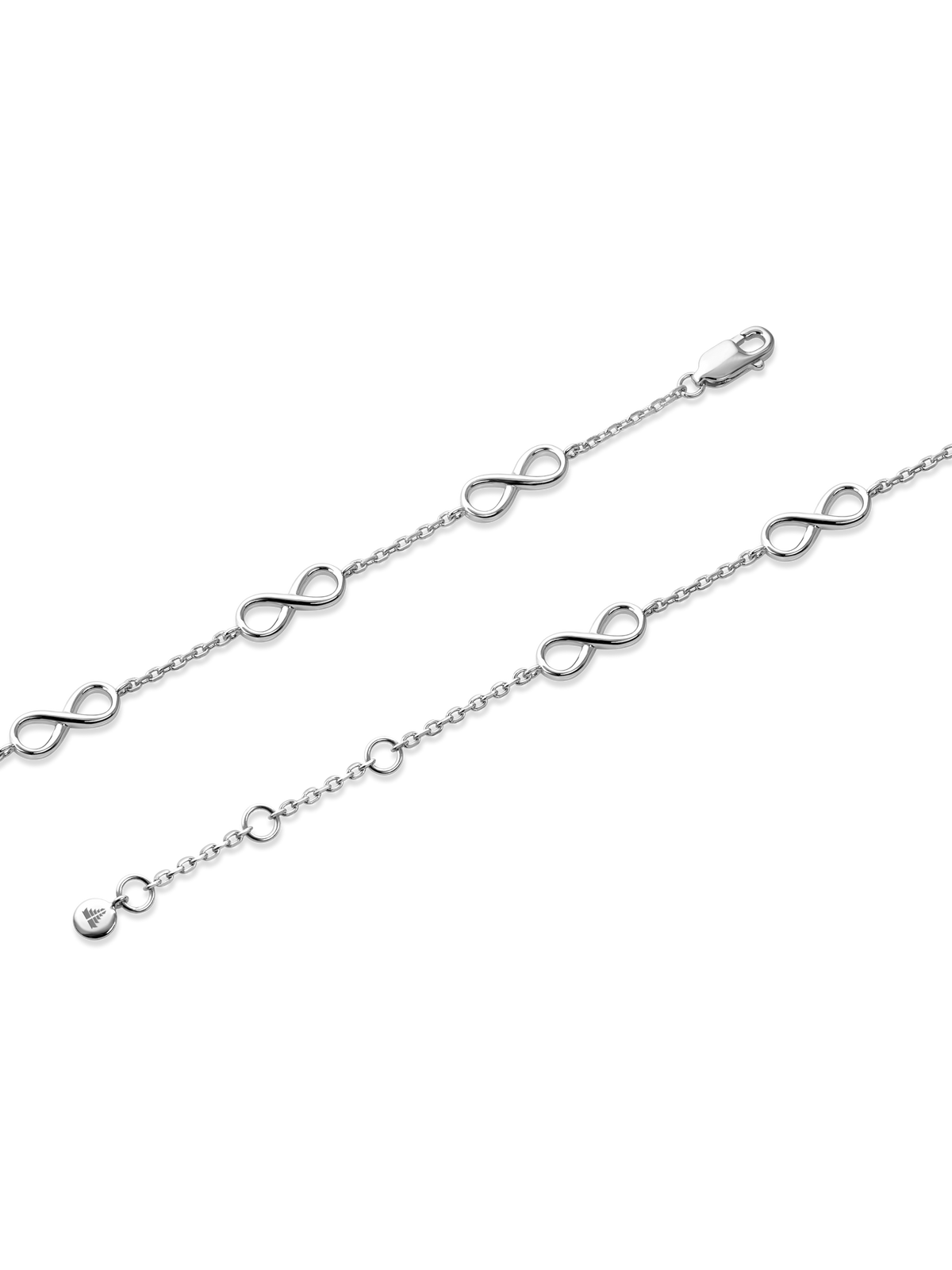 DEVATA Infinity Chain Bracelet in Rhodium Plated Sterling Silver
