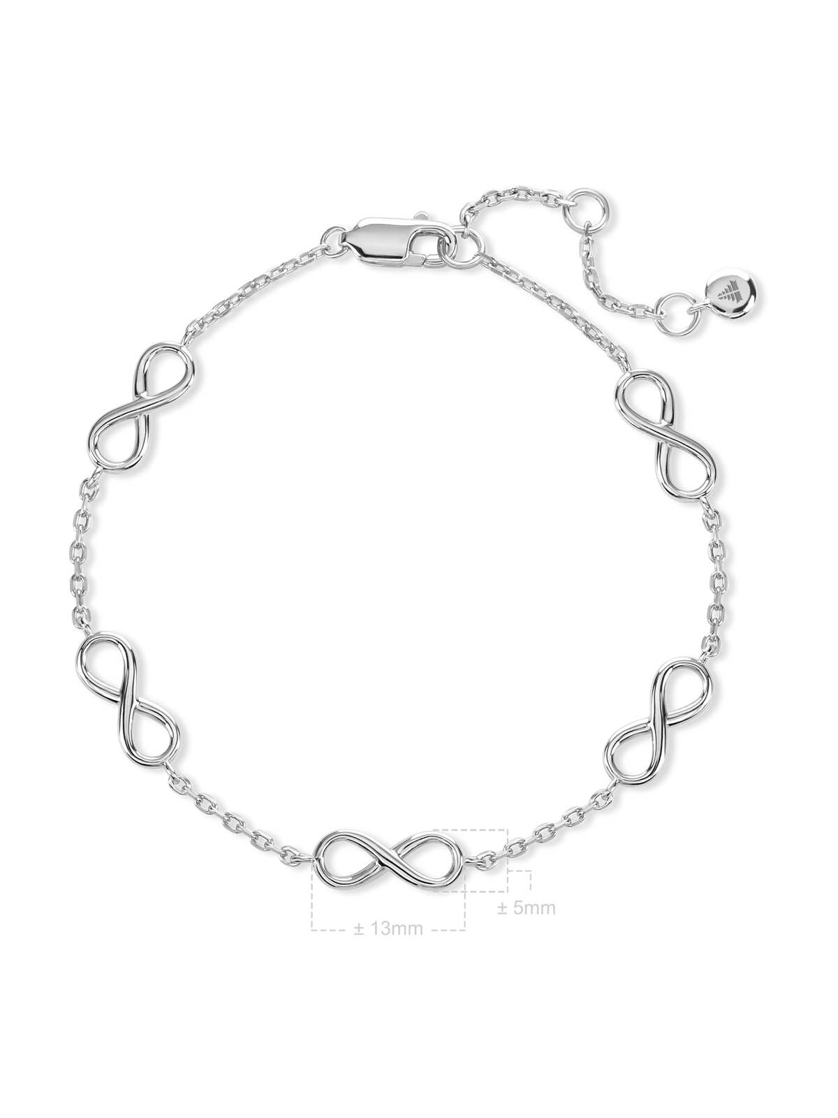 DEVATA Infinity Chain Bracelet in Rhodium Plated Sterling Silver